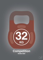 plakat: kettle bell 32 kg - competition color - graphic charcoal-Fitness-A1two3