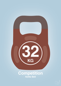 plakat: kettle bell 32 kg - competition color - heavenly blue-Fitness-A1two3