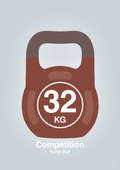 plakat: kettle bell 32 kg - competition color - light drizzle-Fitness-A1two3