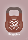 plakat: kettle bell 32 kg - competition color - light rose-Fitness-A1two3