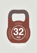 plakat: kettle bell 32 kg - competition color - painters white-Fitness-A1two3