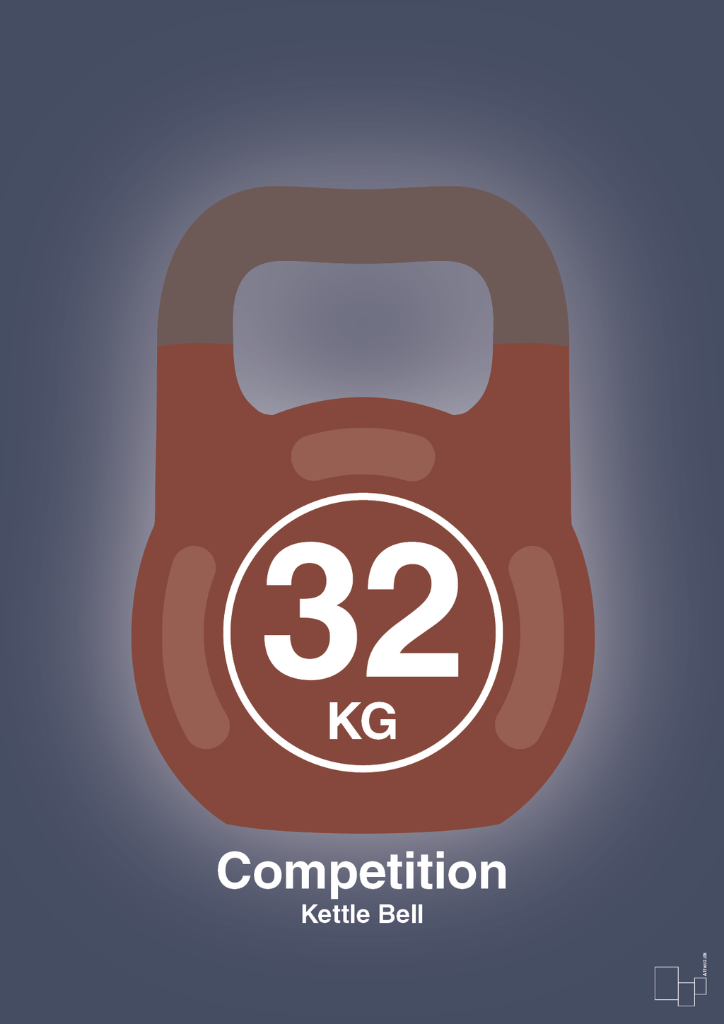 Kettle bell 32 kg - competition color - petrol-Fitness-A1two3