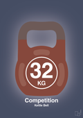 Kettle bell 32 kg - competition color - petrol-Fitness-A1two3
