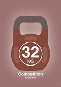 plakat: kettle bell 32 kg - competition color - plum-Fitness-A1two3
