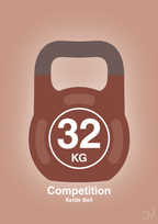 plakat: kettle bell 32 kg - competition color - powder-Fitness-A1two3