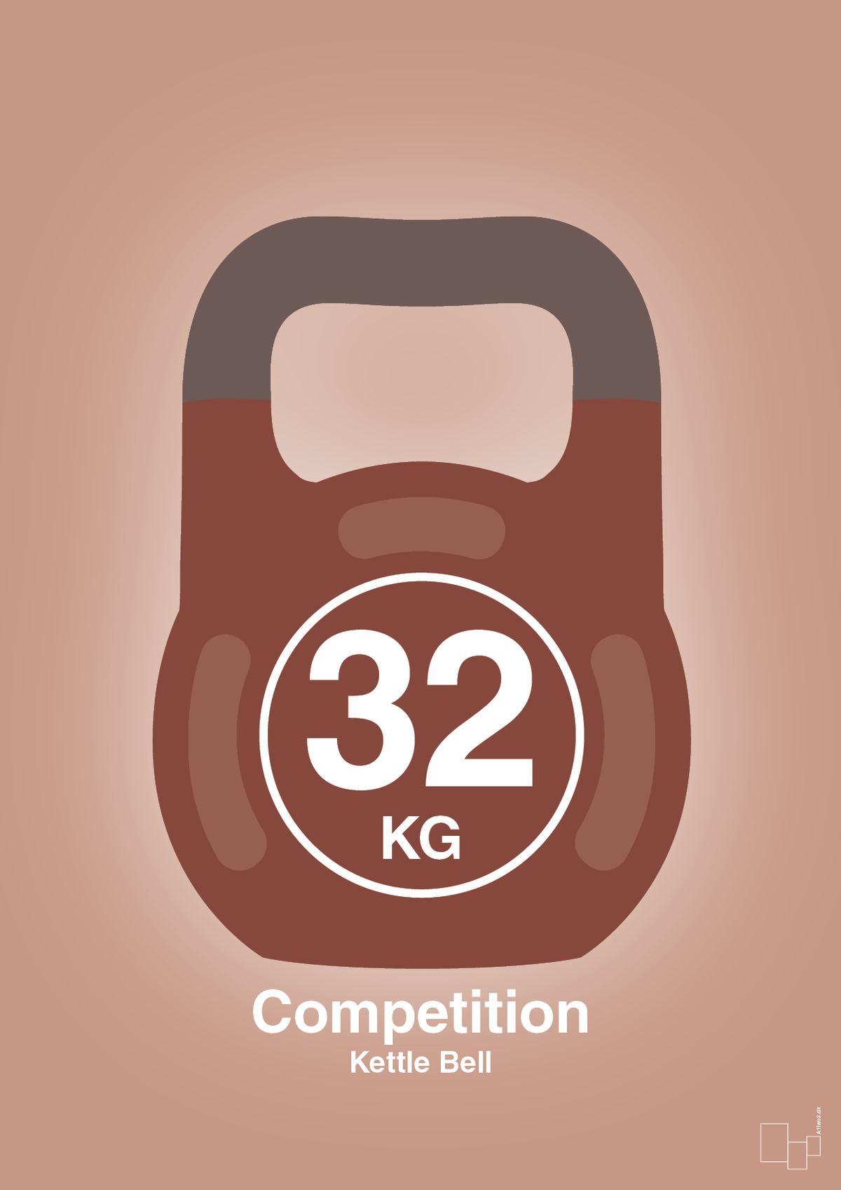 plakat: kettle bell 32 kg - competition color - powder-Fitness-A1two3