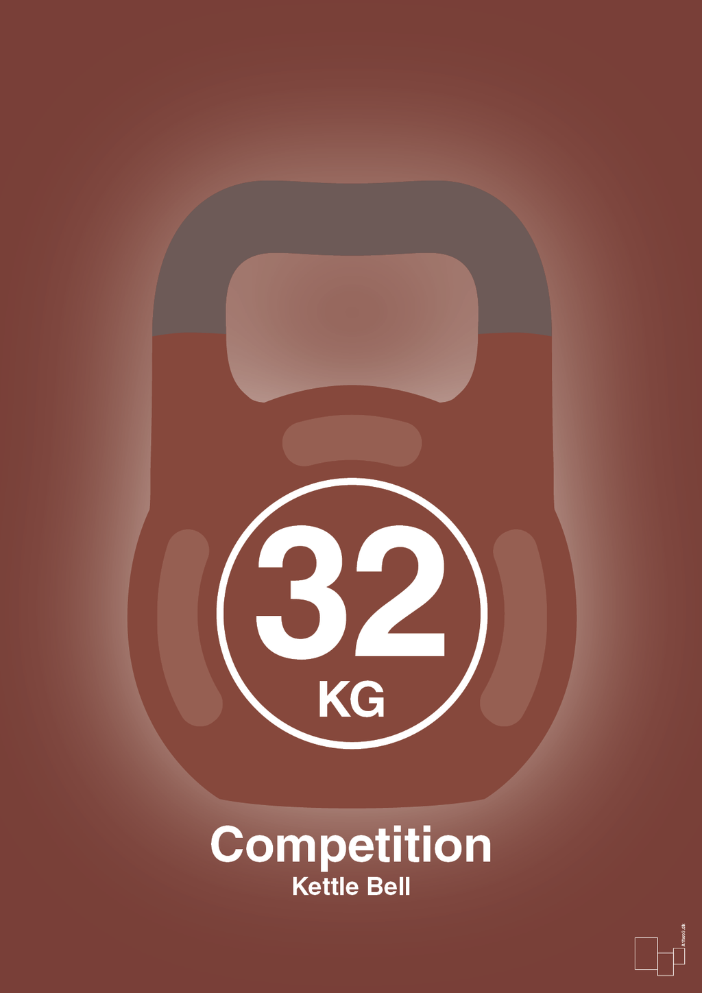 plakat: kettle bell 32 kg - competition color - red pepper-Fitness-A1two3