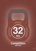 plakat: kettle bell 32 kg - competition color - red pepper-Fitness-A1two3