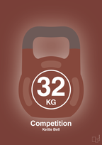 plakat: kettle bell 32 kg - competition color - red pepper-Fitness-A1two3