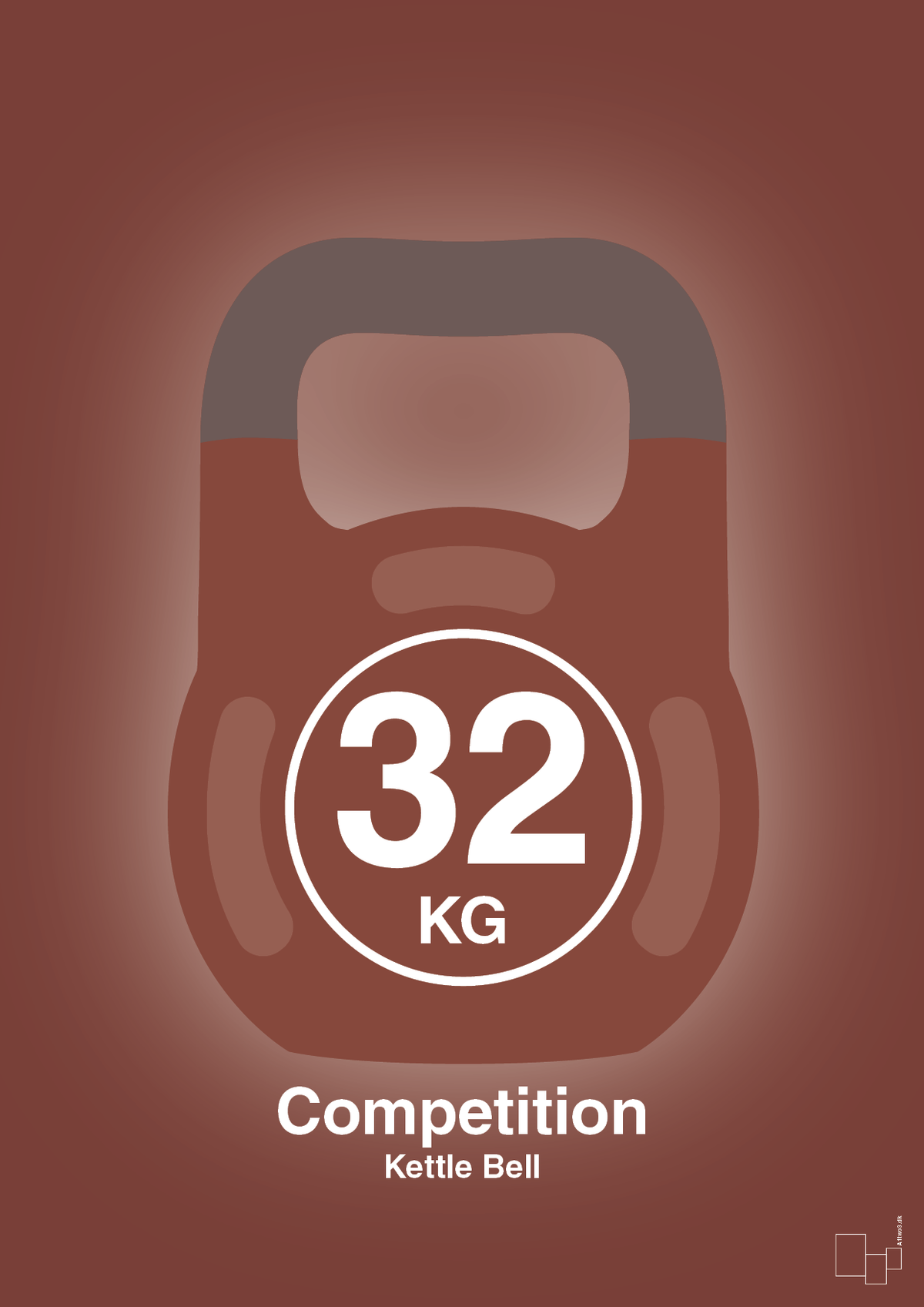 plakat: kettle bell 32 kg - competition color - red pepper-Fitness-A1two3
