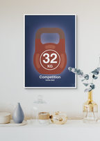 plakat: kettle bell 32 kg - competition color - cognac-Fitness-A1two3