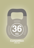 plakat: kettle bell 36 kg - competition color - back to nature-Fitness-A1two3