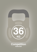 plakat: kettle bell 36 kg - competition color - battleship gray-Fitness-A1two3