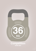 plakat: kettle bell 36 kg - competition color - broken beige-Fitness-A1two3