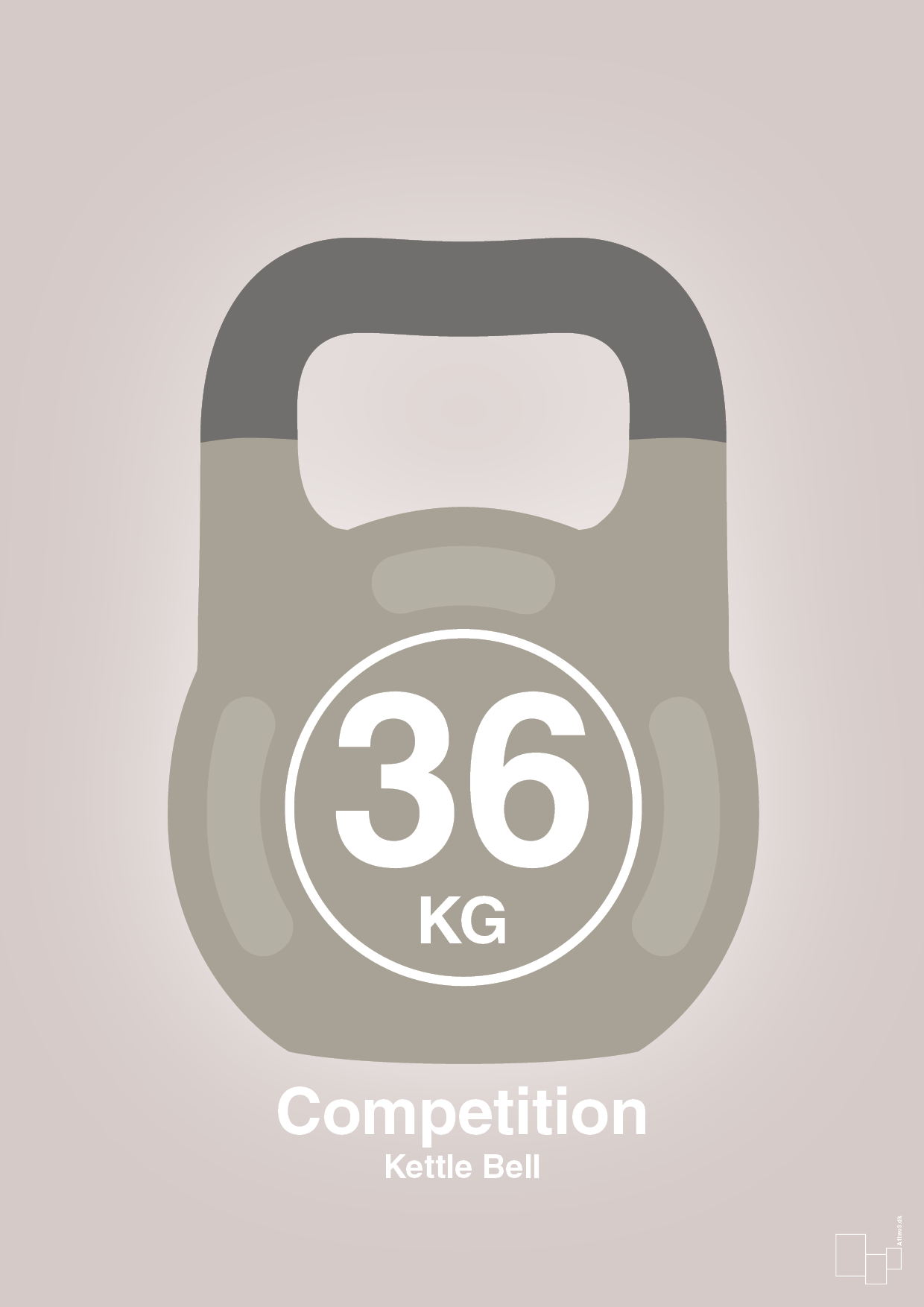 plakat: kettle bell 36 kg - competition color - broken beige-Fitness-A1two3