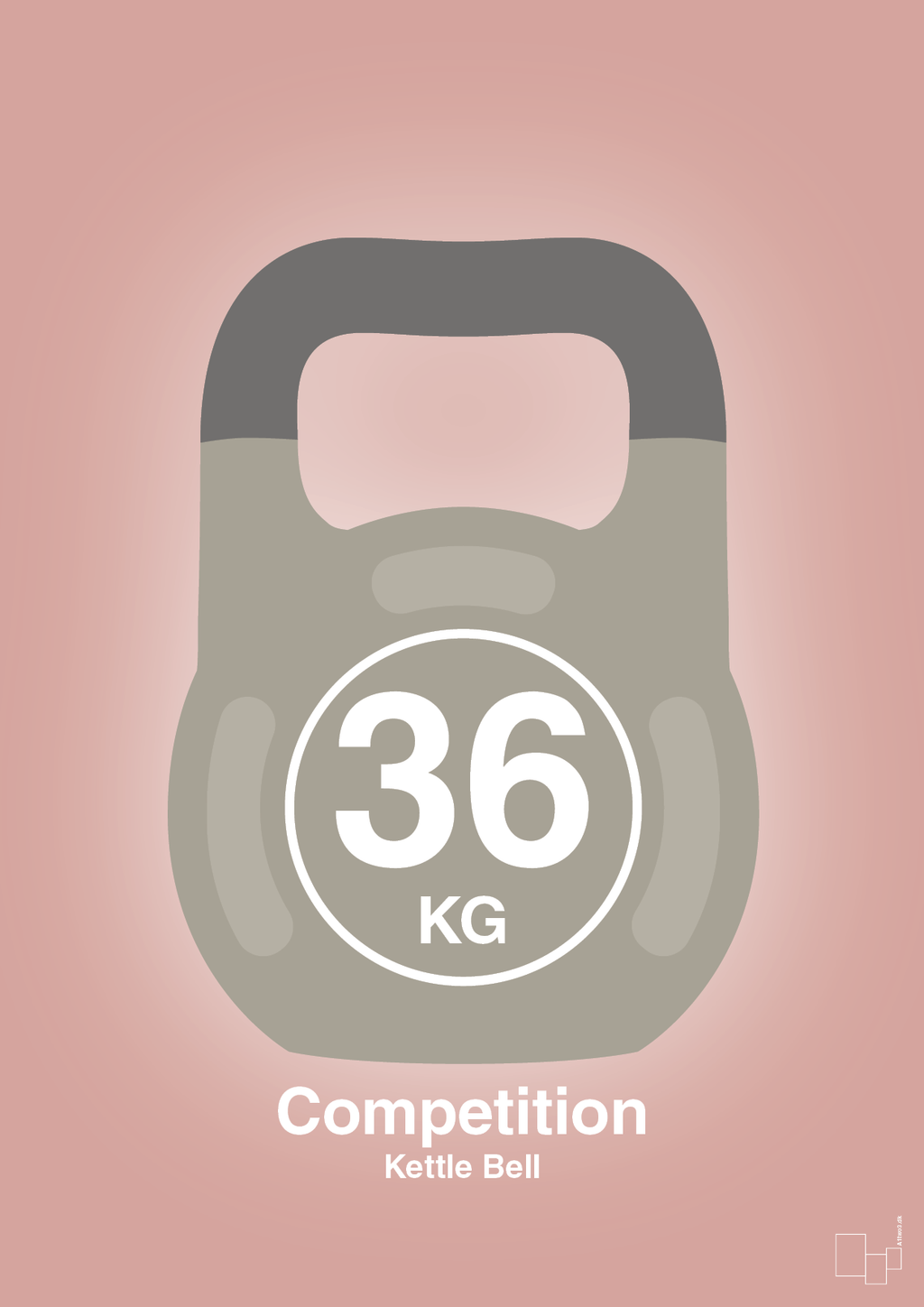 plakat: kettle bell 36 kg - competition color - bubble shell-Fitness-A1two3