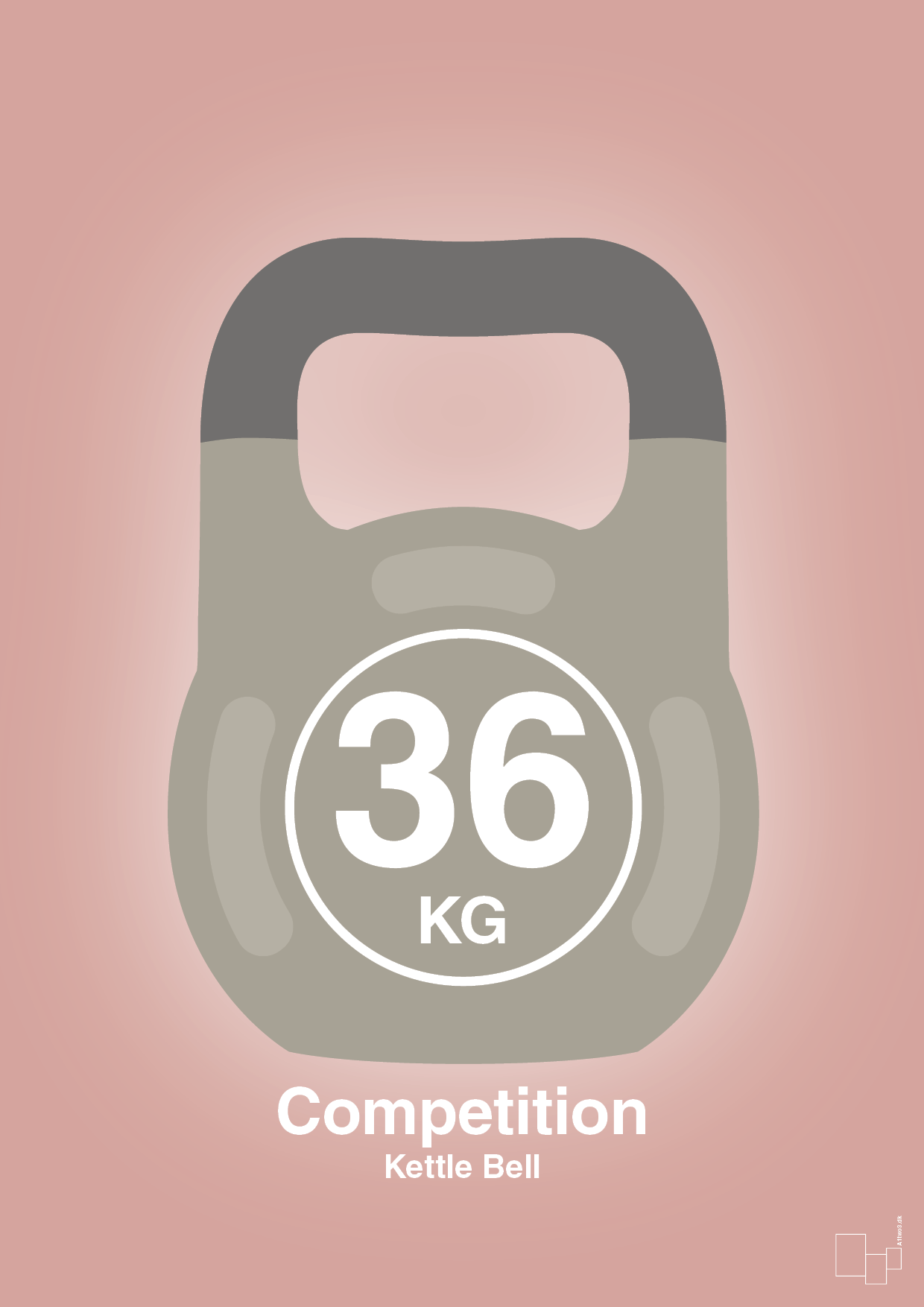 plakat: kettle bell 36 kg - competition color - bubble shell-Fitness-A1two3