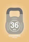plakat: kettle bell 36 kg - competition color - charismatic-Fitness-A1two3