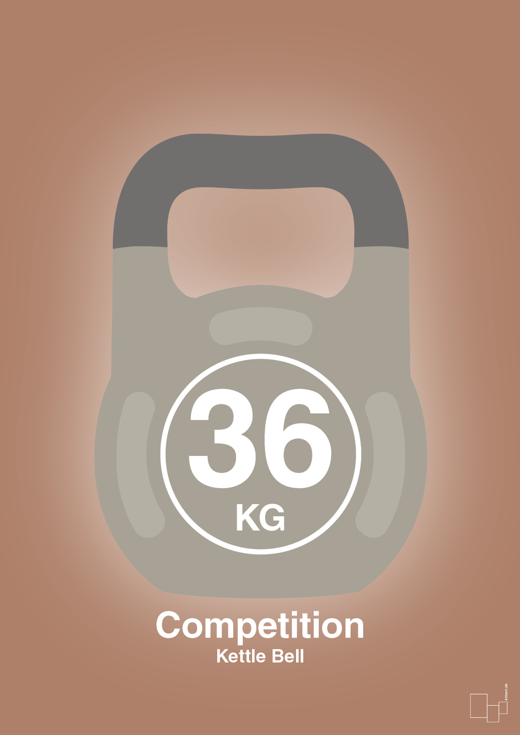 plakat: kettle bell 36 kg - competition color - cider spice-Fitness-A1two3