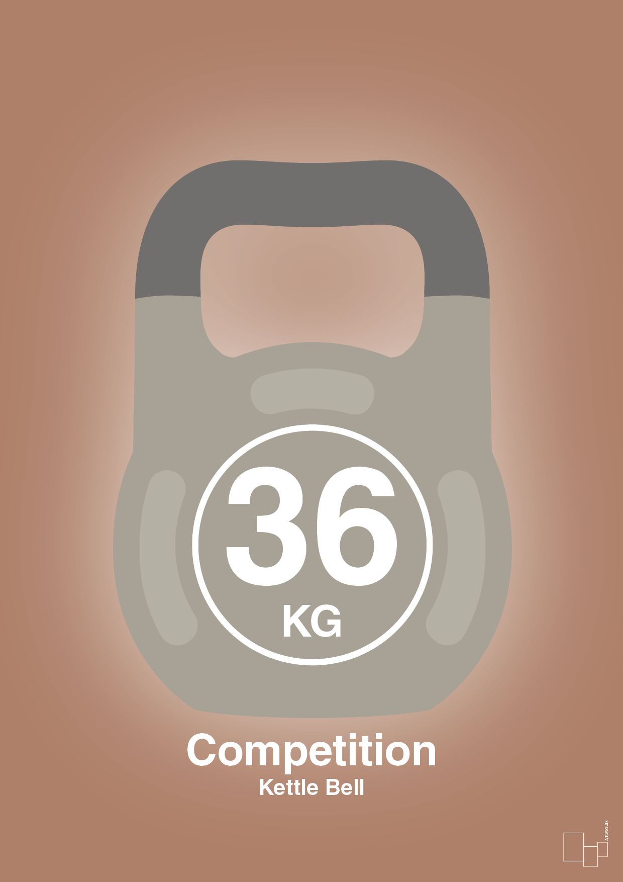 plakat: kettle bell 36 kg - competition color - cider spice-Fitness-A1two3