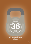 plakat: kettle bell 36 kg - competition color - cognac-Fitness-A1two3