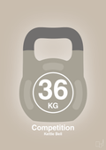 plakat: kettle bell 36 kg - competition color - creamy mushroom-Fitness-A1two3