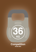 plakat: kettle bell 36 kg - competition color - dark brown-Fitness-A1two3
