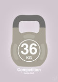 plakat: kettle bell 36 kg - competition color - dusty lilac-Fitness-A1two3