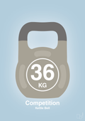 plakat: kettle bell 36 kg - competition color - heavenly blue-Fitness-A1two3