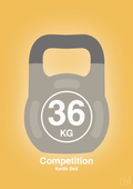 plakat: kettle bell 36 kg - competition color - honeycomb-Fitness-A1two3