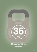 plakat: kettle bell 36 kg - competition color - jade-Fitness-A1two3