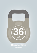plakat: kettle bell 36 kg - competition color - light drizzle-Fitness-A1two3