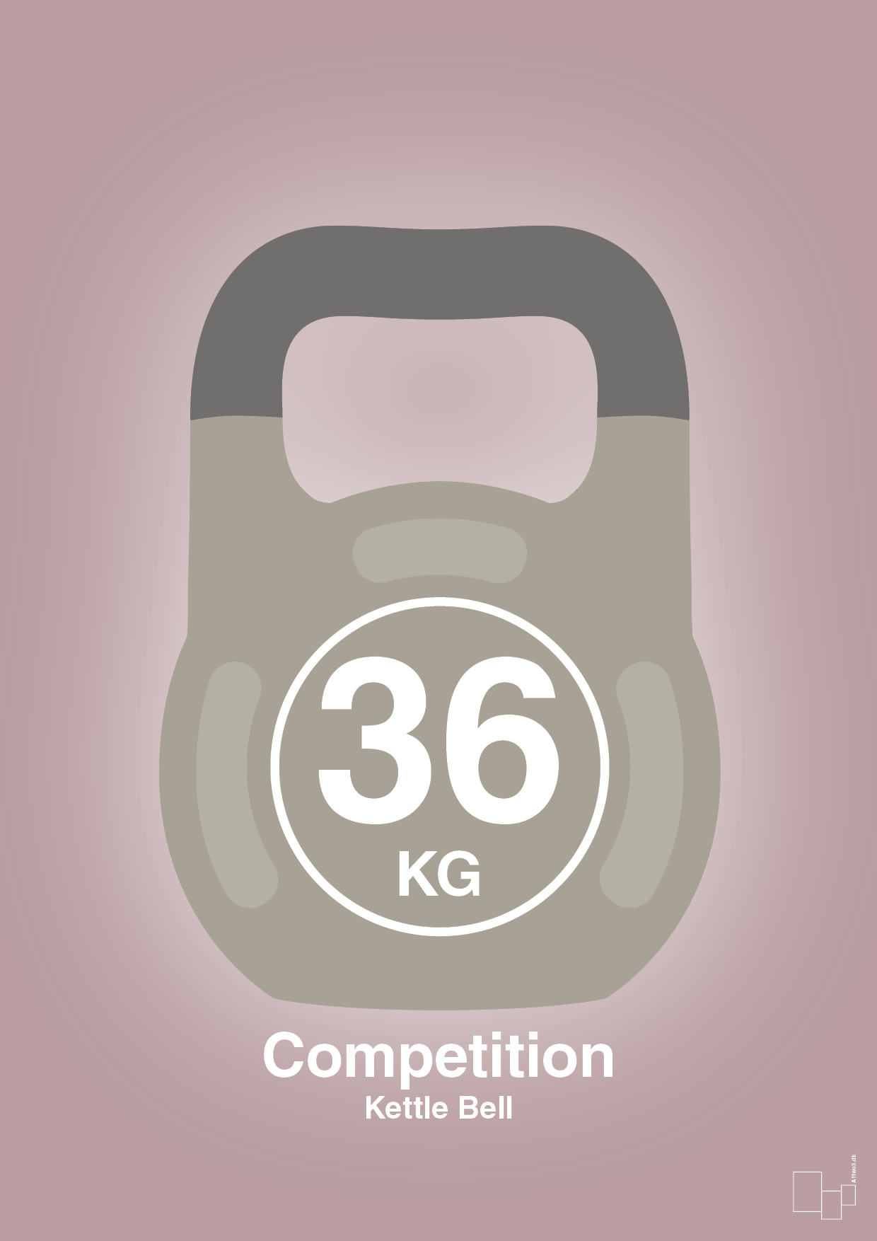 plakat: kettle bell 36 kg - competition color - light rose-Fitness-A1two3