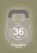 plakat: kettle bell 36 kg - competition color - misty forrest-Fitness-A1two3