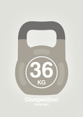 plakat: kettle bell 36 kg - competition color - painters white-Fitness-A1two3