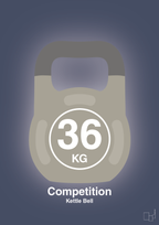 Kettle bell 36 kg - competition color - petrol-Fitness-A1two3