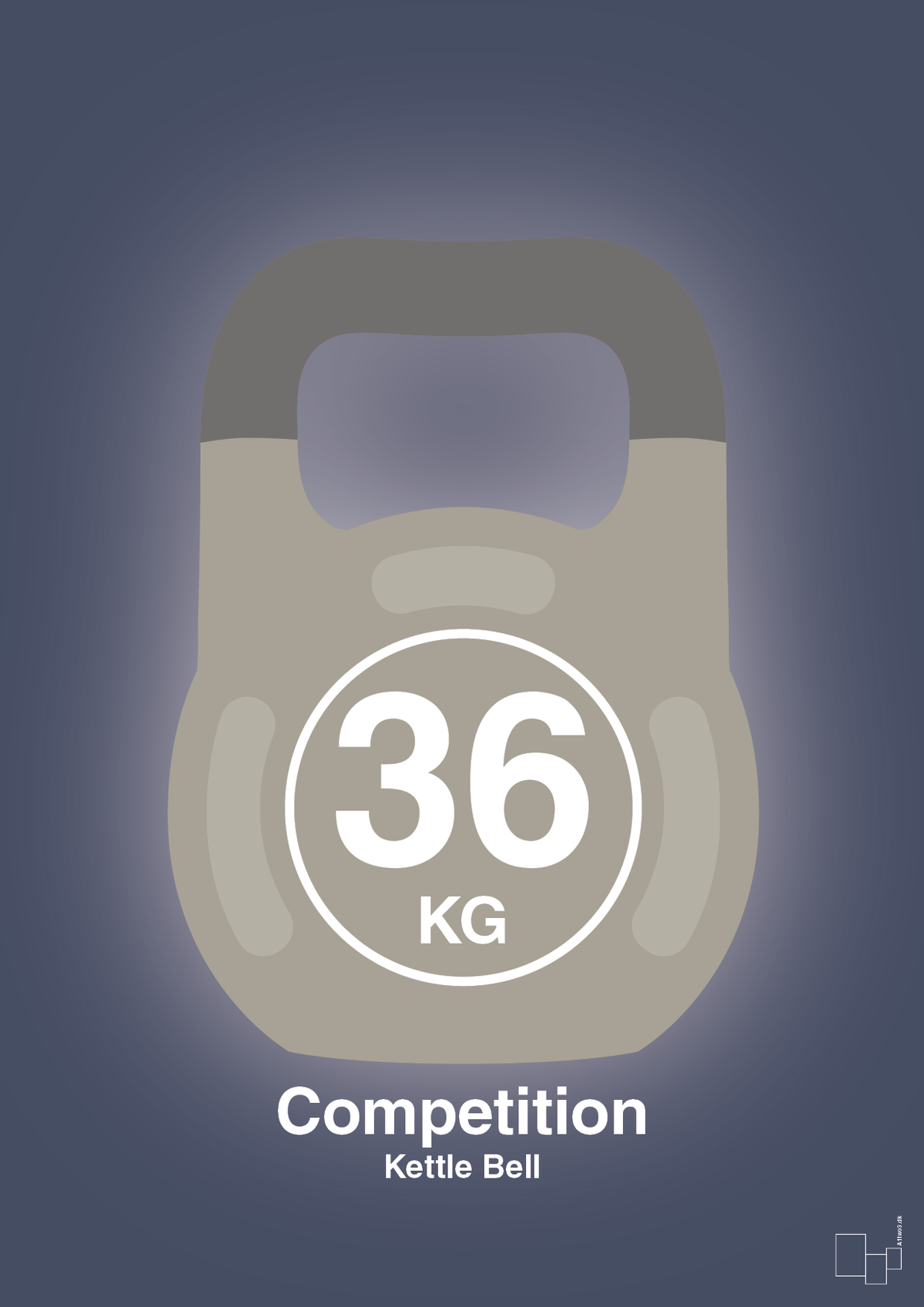 Kettle bell 36 kg - competition color - petrol-Fitness-A1two3