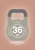 plakat: kettle bell 36 kg - competition color - powder-Fitness-A1two3