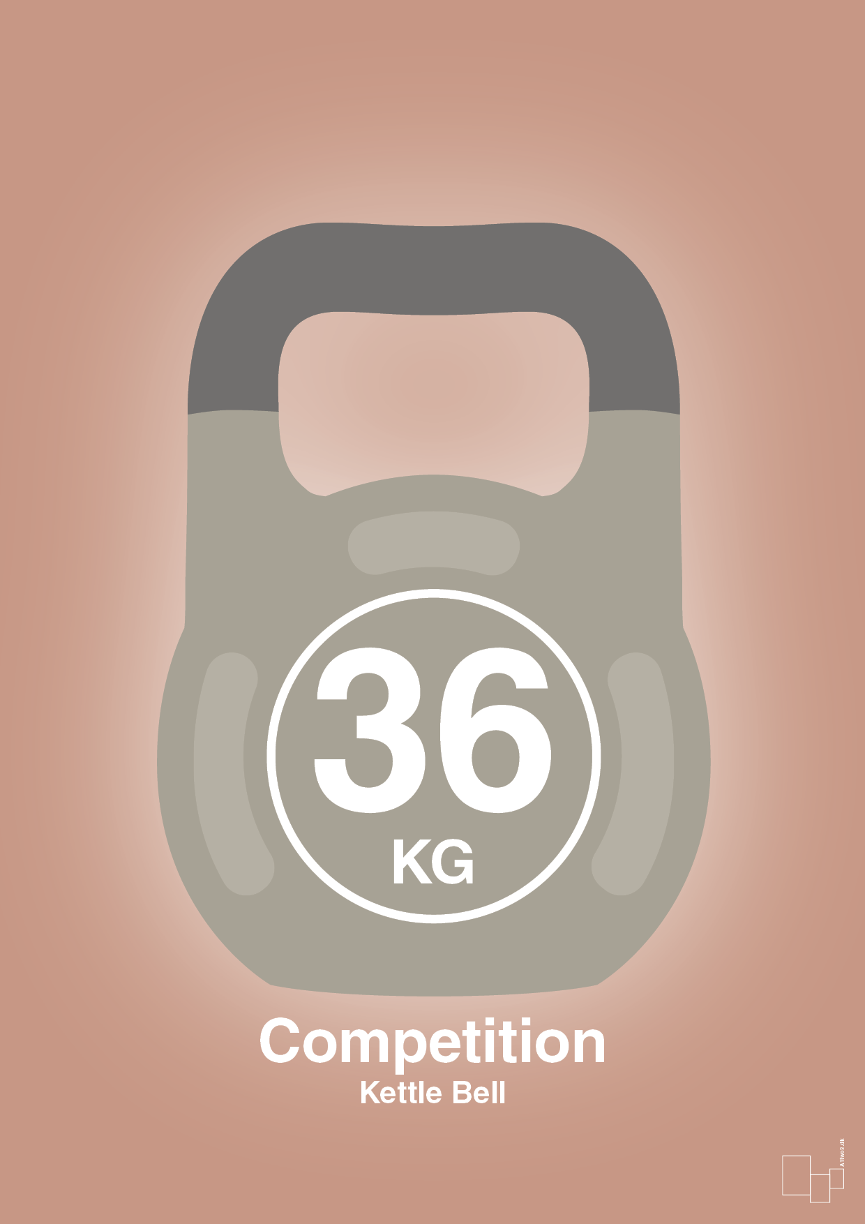 plakat: kettle bell 36 kg - competition color - powder-Fitness-A1two3