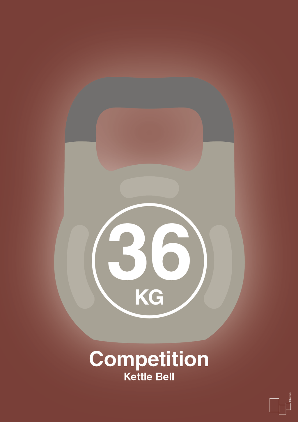 plakat: kettle bell 36 kg - competition color - red pepper-Fitness-A1two3