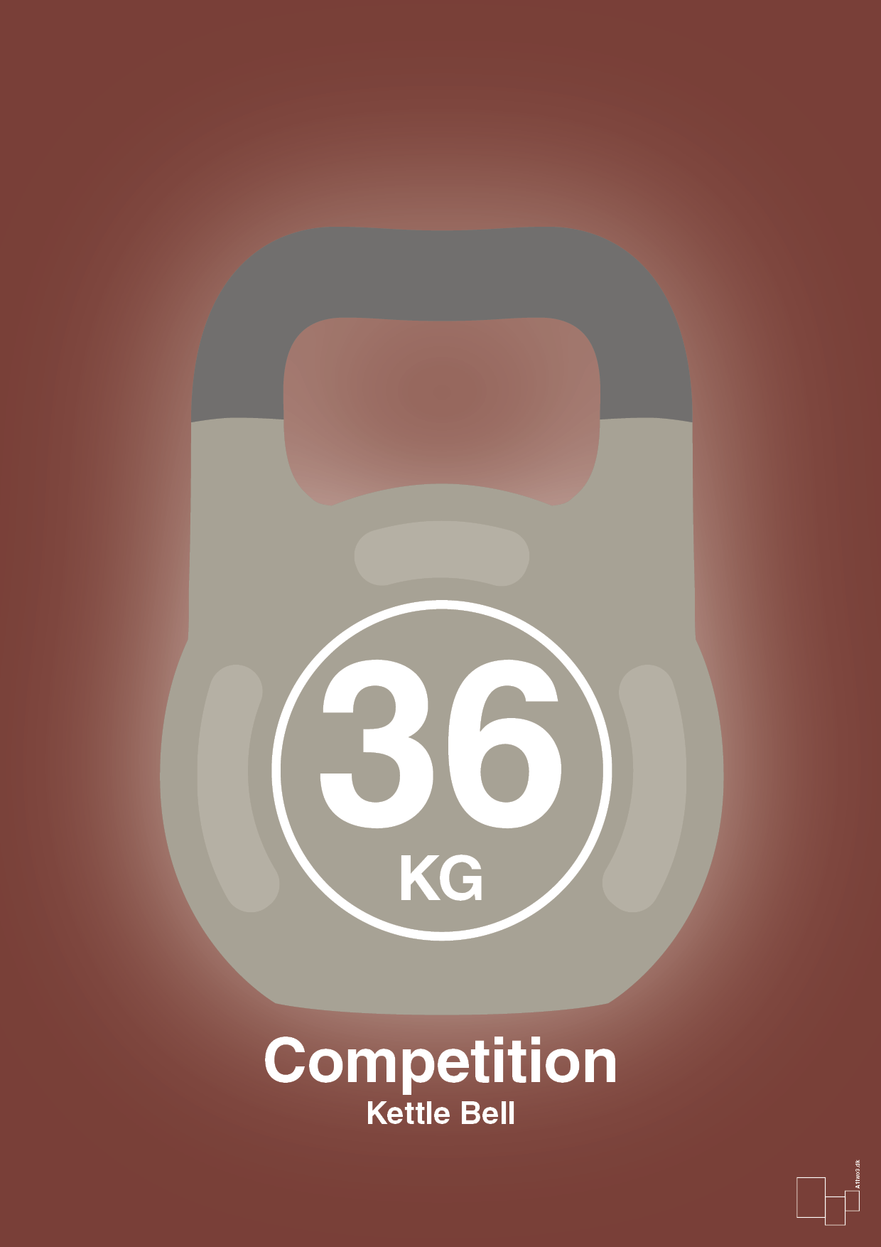 plakat: kettle bell 36 kg - competition color - red pepper-Fitness-A1two3