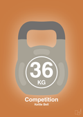 plakat: kettle bell 36 kg - competition color - rumba orange-Fitness-A1two3