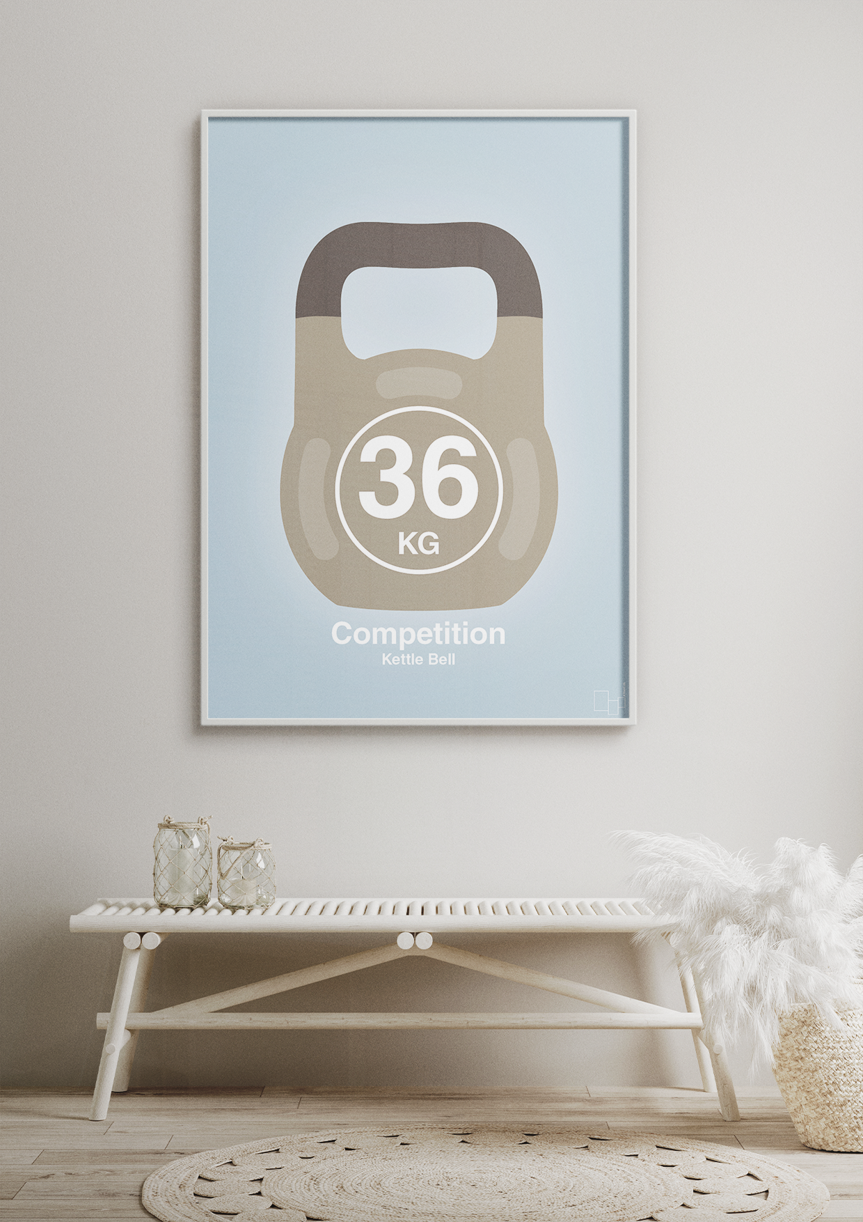 plakat: kettle bell 36 kg - competition color - graphic charcoal-Fitness-A1two3