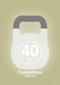 plakat: kettle bell 40 kg - competition color - back to nature-Fitness-A1two3
