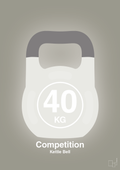 plakat: kettle bell 40 kg - competition color - battleship gray-Fitness-A1two3