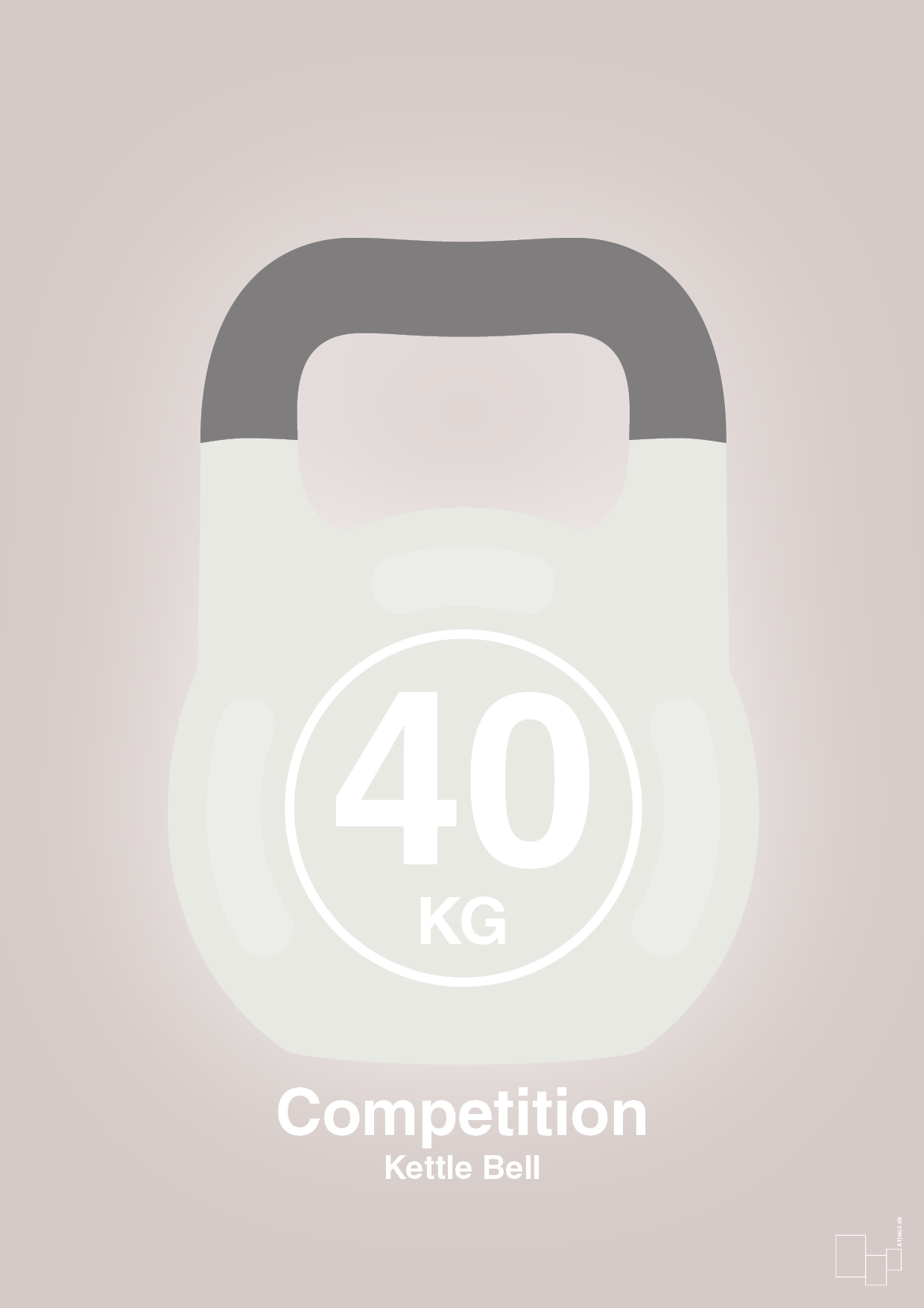 plakat: kettle bell 40 kg - competition color - broken beige-Fitness-A1two3