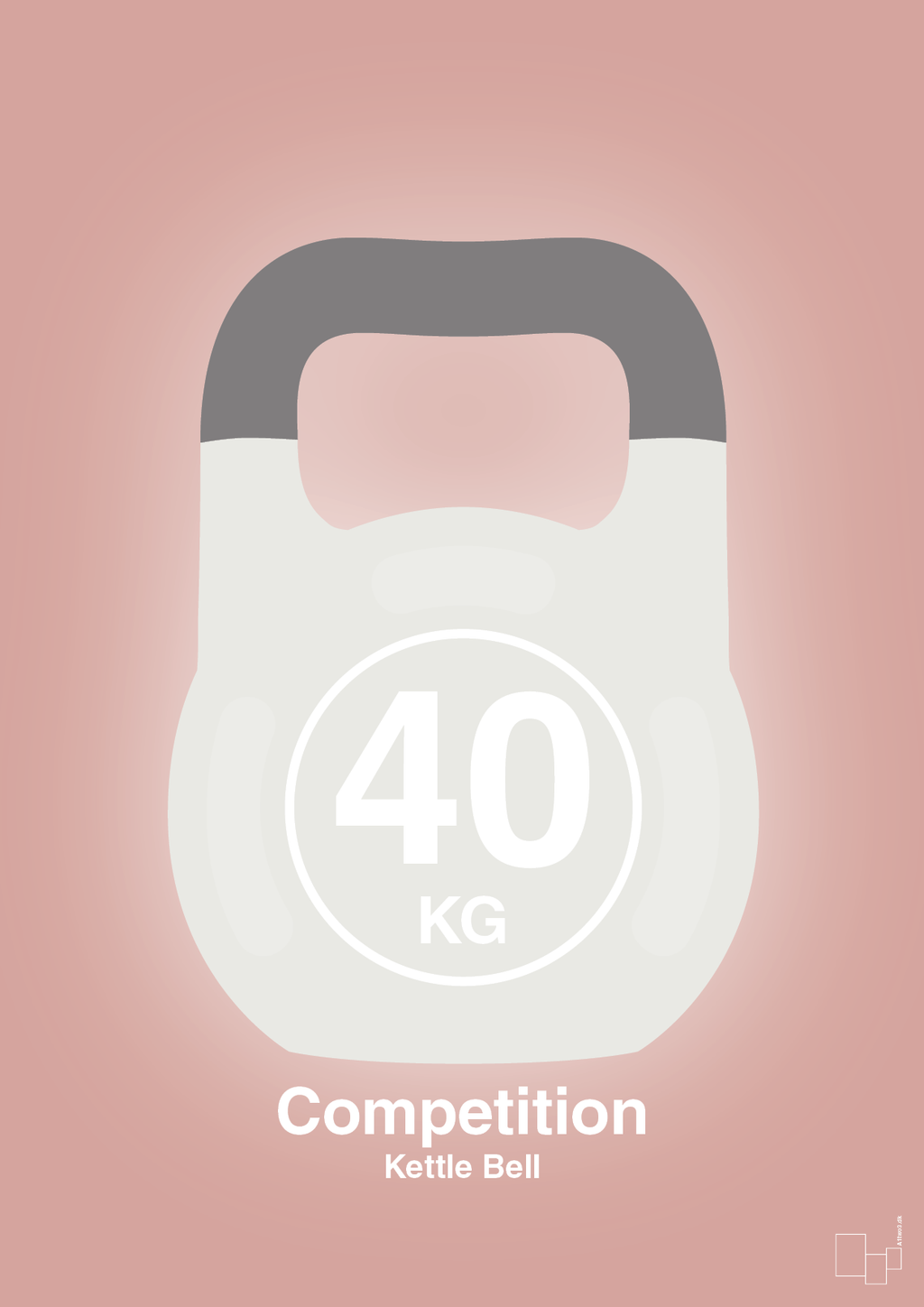 plakat: kettle bell 40 kg - competition color - bubble shell-Fitness-A1two3