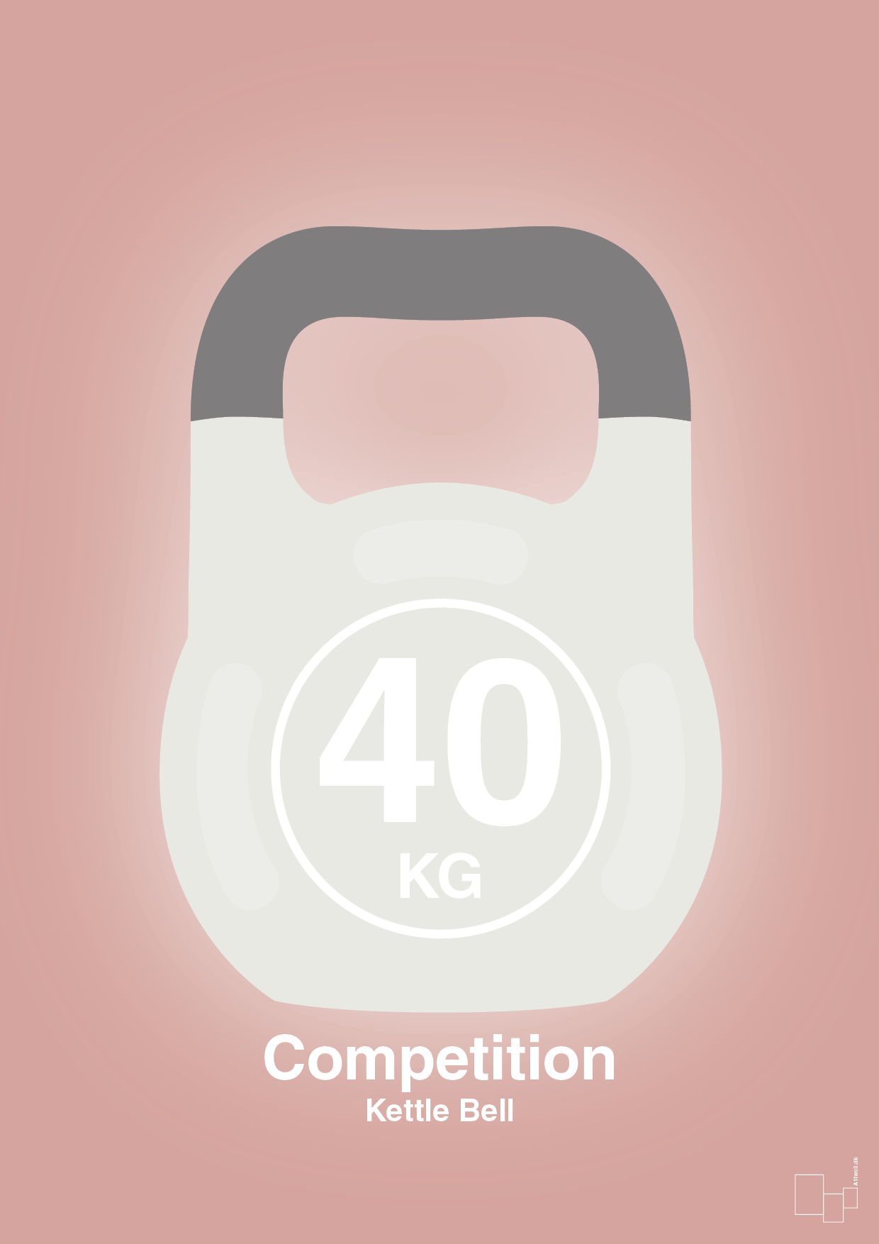 plakat: kettle bell 40 kg - competition color - bubble shell-Fitness-A1two3