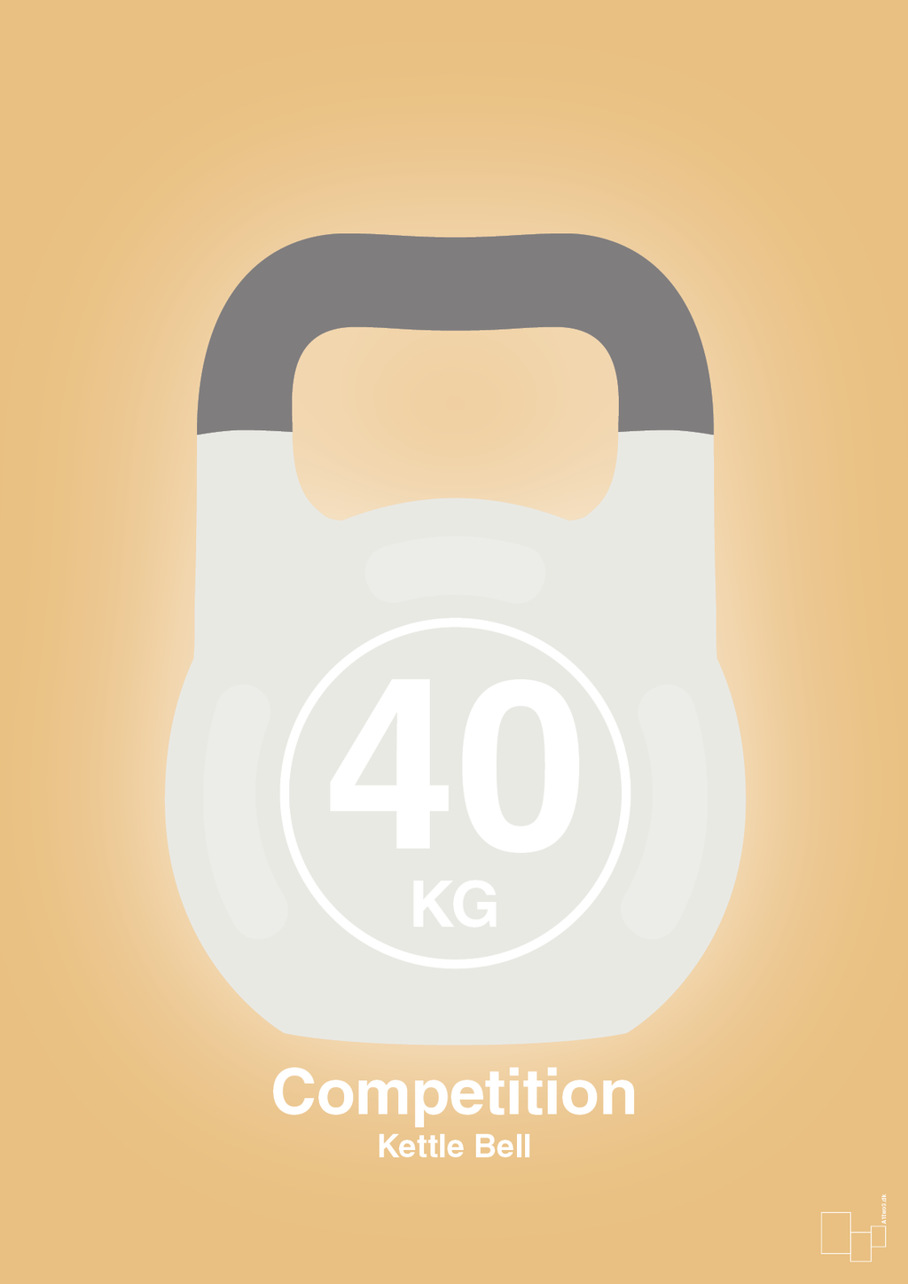 plakat: kettle bell 40 kg - competition color - charismatic-Fitness-A1two3