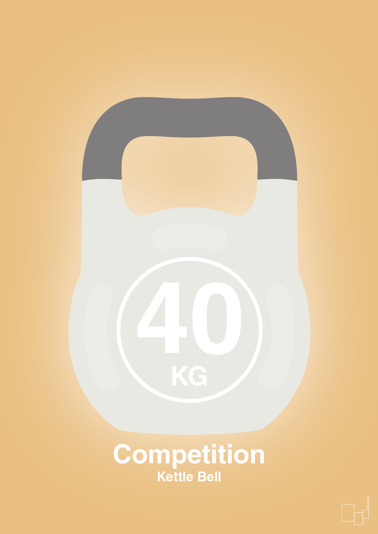 plakat: kettle bell 40 kg - competition color - charismatic-Fitness-A1two3